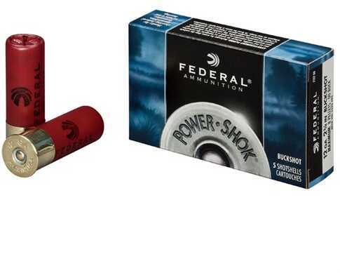 12 Gauge 2-3/4" Lead 4 Buck  27 Pellets 5 Rounds Federal Shotgun Ammunition