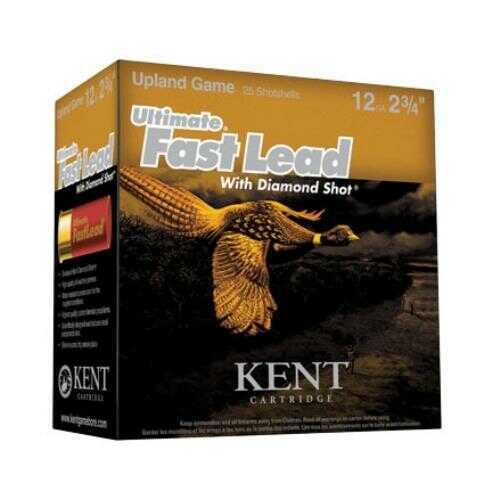 12 Gauge 2-3/4" Lead #4  1-1/4 oz 25 Rounds Kent Cartridges Shotgun Ammunition