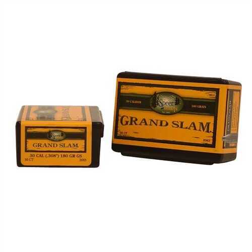 Speer 30 Caliber 180 Grain Grand Slam Protected Point 50/Box Md: 2063 Bullets