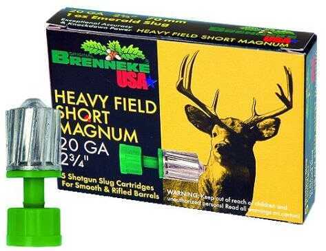 20 Gauge 2-3/4" Slug 3/4 oz 5 Rounds Brenneke Shotgun Ammunition