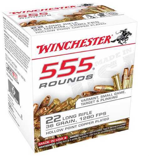 22 Long Rifle 36 Grain Hollow Point 555 Rounds Winchester Ammunition 22 Long Rifle