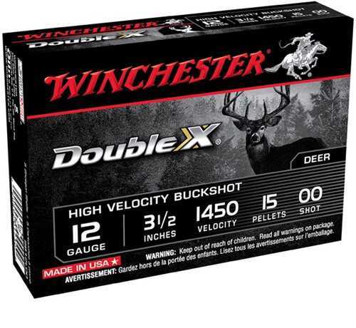 12 Gauge 3-1/2" Lead 00 Buck  15 Pellets 5 Rounds Winchester Shotgun Ammunition