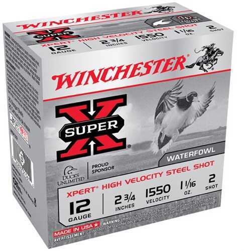 12 Gauge 2-3/4" Steel #2  1-1/16 oz 25 Rounds Winchester Shotgun Ammunition