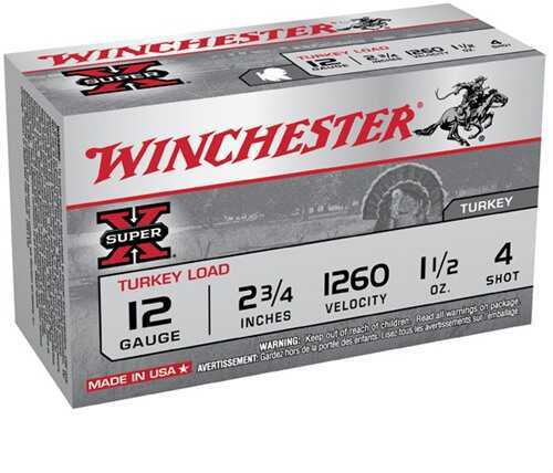 12 Gauge 2-3/4" Lead #4  1-1/2 oz 10 Rounds Winchester Shotgun Ammunition
