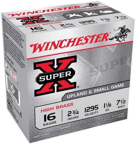 Super X High Brass Game By Winchester 16 Gauge 2 3/4" 1 1/8Oz 6 Shot Per 25 Ammunition Md: X16H7