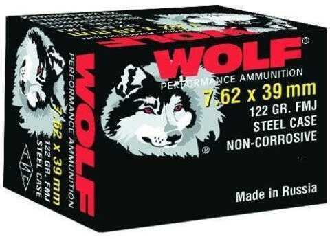 7.62X39mm 122 Grain Full Metal Jacket 20 Rounds Wolf Ammunition