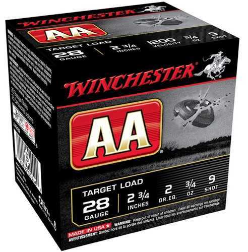 28 Gauge 2-3/4" Lead #9  3/4 oz 25 Rounds Winchester Shotgun Ammunition