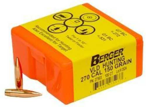 Berger Match Grade Hunting Bullets .270 Cal .277" 150 Gr VLD Hunter 100/Box