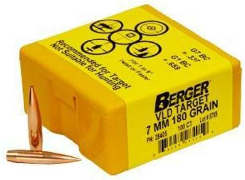 Berger Match Grade Target Bullets 7mm .284" 180 VLD 100/Box
