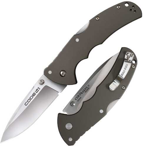 Cold Steel Code-4 Spear Point Lockback Knife Gray - 3-1/2" Blade Satin