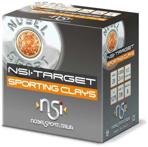 Noble Sport Target Sporting Clays Shotshells 20 Ga 2-3/4" 7/8 Oz 1275 Fps #8 25/ct