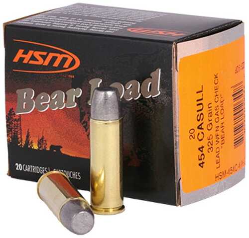 HSM Bear Load Hard Cast Handgun Ammunition 454 Casull 325 Grain 20 Rounds Per Box