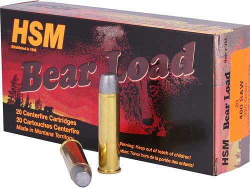 HSM Bear Load Hard Cast Handgun Ammunition .460 S&W 325Gr WFN Gas Check 1824 Fps 20/ct