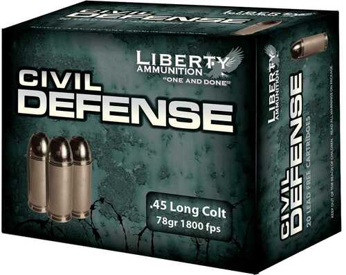 Liberty Civil Defense Handgun Ammunition .45 Colt 78 Gr SCHP 1800 Fps 20/ct