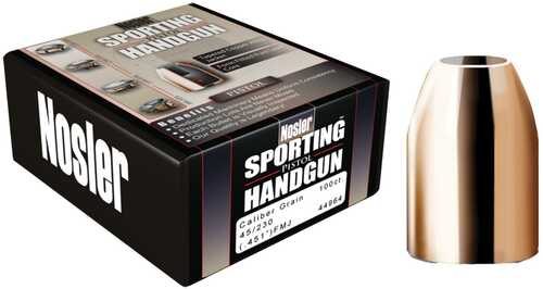 Nosler Sporting Handgun Pistol Bullets .45 Cal .451" 230 Gr JHP 250/ct