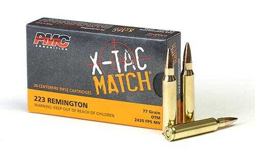 PMC X-TAC Match Rifle Ammunition .223 Rem 77 Gr OTM 2790 Fps 20/ct