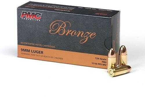 PMC Bronze Handgun Ammunition 9mm Luger 124 Gr FMJ 1110 Fps 50/Box