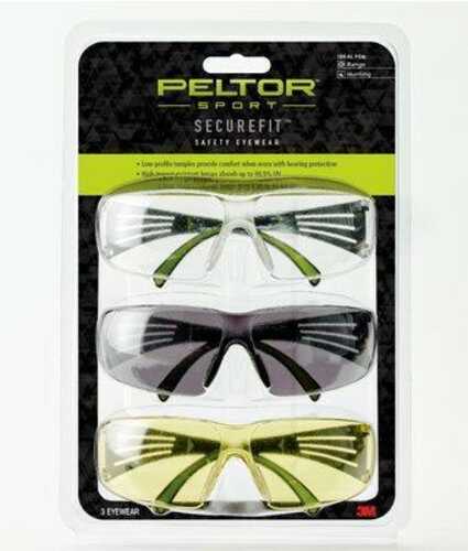 3M Peltor Sport SecureFit 400 Shooting Glasses Multiple Colors 3/ct