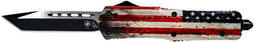 Templar Knife Slim Wood US Flag Tanto Black