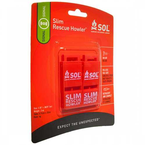 Ready Brands Survive Outdoors Longer Slim Rescue Howler Whistle Pack 2/ct