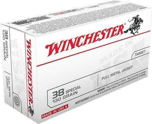 Winchester USA Handgun Ammunition .38 Spl 130 Gr FMJ  50/Box