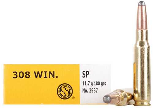 Sellier & Bellot Rifle Ammunition .308 Win 180 Gr SP  - 20/Box