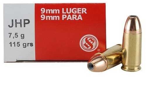 Sellier & Bellot Pistol & Revolver Ammo 9mm Luger 115 Gr JHP  50/Box