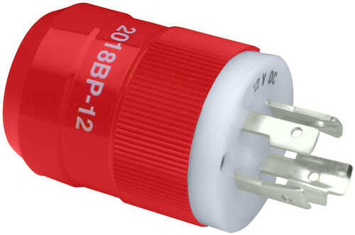 Marinco 2018BP-12 Locking Charger Plug (Male) - Red