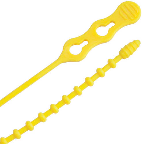 Ancor Reusable Beaded Cable Ties - 12" - Yellow - 15-Pack