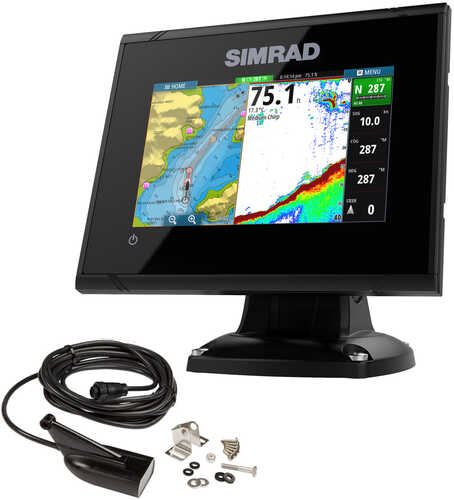 Simrad GO5 XSE Combo with Med/Hi DownScan Transom Mount Transducer & Navionics+ Chart