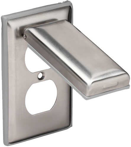 Marinco Stainless Steel Cover f/Duplex Receptacle w/Lift Lid