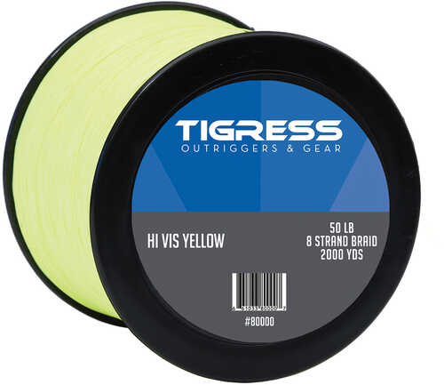 Tigress High- Visibility 50lb Kite Braid - Yellow