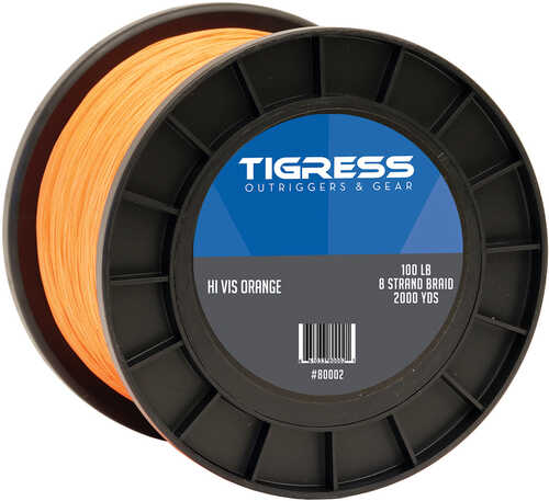 Tigress High-Visibility 100lb Kite Braid - Orange