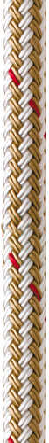 New England Ropes 5/8" x 35&#39; Nylon Double Braid Dock Line - White/Gold w/Tracer