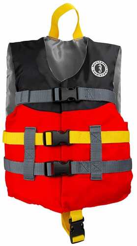 Mustang Youth Livery Foam Vest - Red/black - 30-50lbs