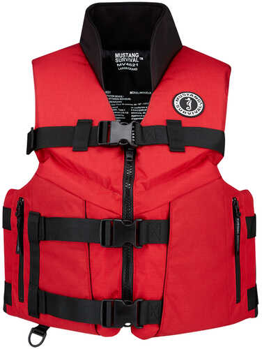 Mustang Accel 100 Fishing Foam Vest - Red/black - Small