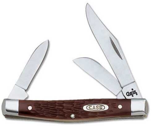 Case 00106 Stockman Medium 2.42"/1.58"/1.57" Folding Clip/Sheepfoot/Pen Plain Tru-Sharp SS Blade/Jigged Brown Synthetic