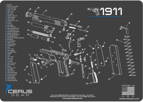 Cerus Gear 1911 Schematic Gray/blue