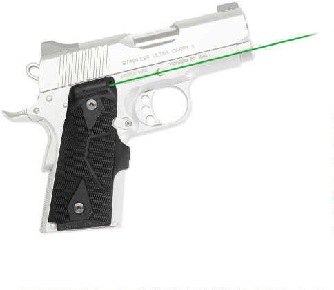 Crimson Trace Lg404g Lasergrips Green 1911 Officer Defender Grip Black