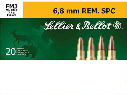 6.8mm SPC 20 Rounds Ammunition Sellior & Bellot 110 Grain Full Metal Jacket