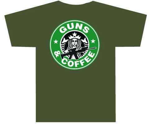 TUFF Products Guns And Coffee T-Shirt OLV DRB - Lg