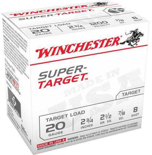 20 Gauge 2-3/4" Lead #8  7/8 oz 25 Rounds Winchester Shotgun Ammunition