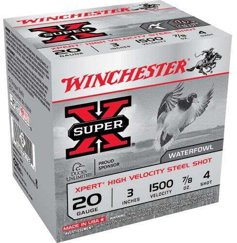 20 Gauge 3" Steel #4  7/8 oz 25 Rounds Winchester Shotgun Ammunition