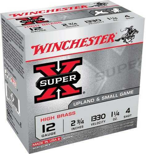 12 Gauge 2-3/4" Lead #4  1-1/4 oz 25 Rounds Winchester Shotgun Ammunition