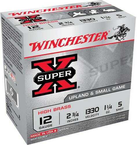 12 Gauge 2-3/4" Lead #5  1-1/4 oz 25 Rounds Winchester Shotgun Ammunition