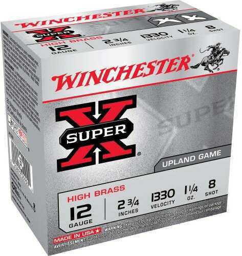 Super X High Brass Game By Winchester 12 Gauge 2 3/4" 1 1/4Oz 8 Shot Per 25 Ammunition Md: X128