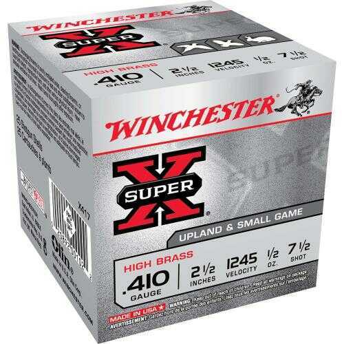 Winchester Super-X High-Brass Shotshells .410 Ga 2-1/2" 1/2 Oz 1245 Fps #7.5 25/ct