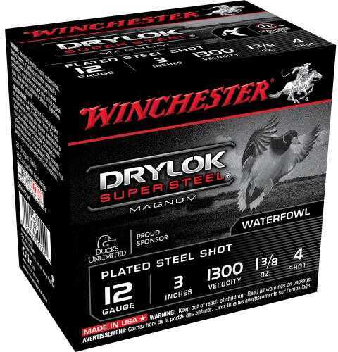 12 Gauge 3" Steel #4  1-3/8 oz 25 Rounds Winchester Shotgun Ammunition