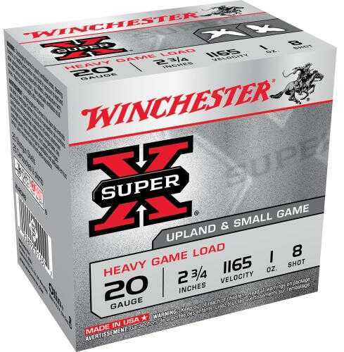 20 Gauge 2-3/4" Lead #8  1 oz 25 Rounds Winchester Shotgun Ammunition