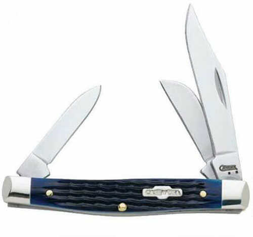 Case Blue Medium Stockman Folding Knife Three Blades 3.25" Plain Edge Steel